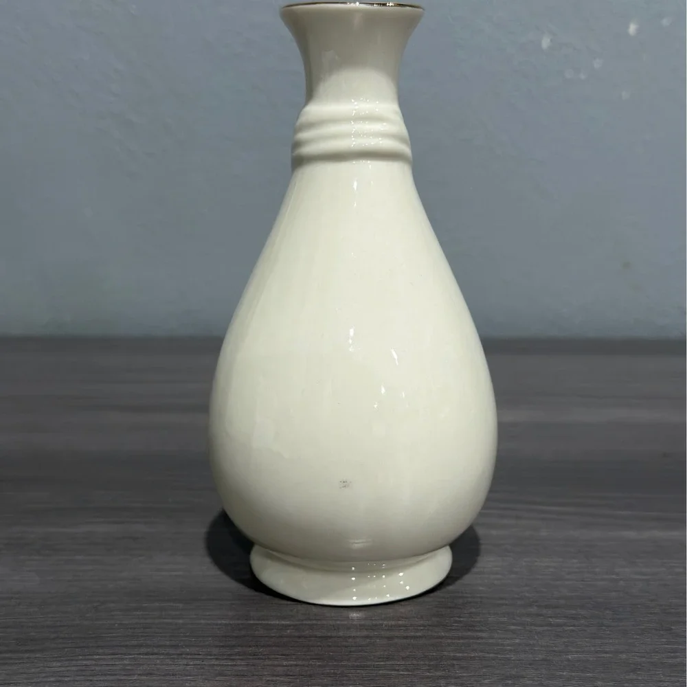 Royal Heritage Cameo Ribbon Vase Ivory Porcelain Floral Gold Trim 6
